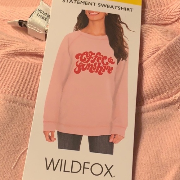 NWOT RARE Wildfox “Coffee & Sunshine” Pink & Red Pullover Size S - Picture 7 of 8
